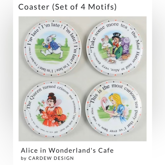 Limited edition Alice in Wonderland coaster set ❤️ - Picture 2 of 7